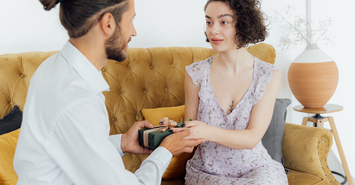 A Man Giving a Present to a Woman